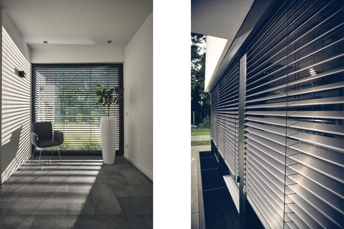 Brise-soleil orientable BSO pour protéger une baie vitrée du soleil